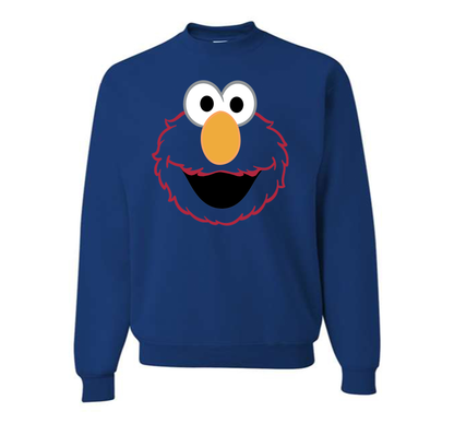 Men's Sesame Street Elmo Face Crewneck Sweatshirt