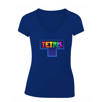 Women's  Tetris V Neck T-Shirt