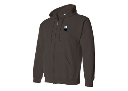 Men's Sesame Street Cookie Monster face Zipper  Hoodie