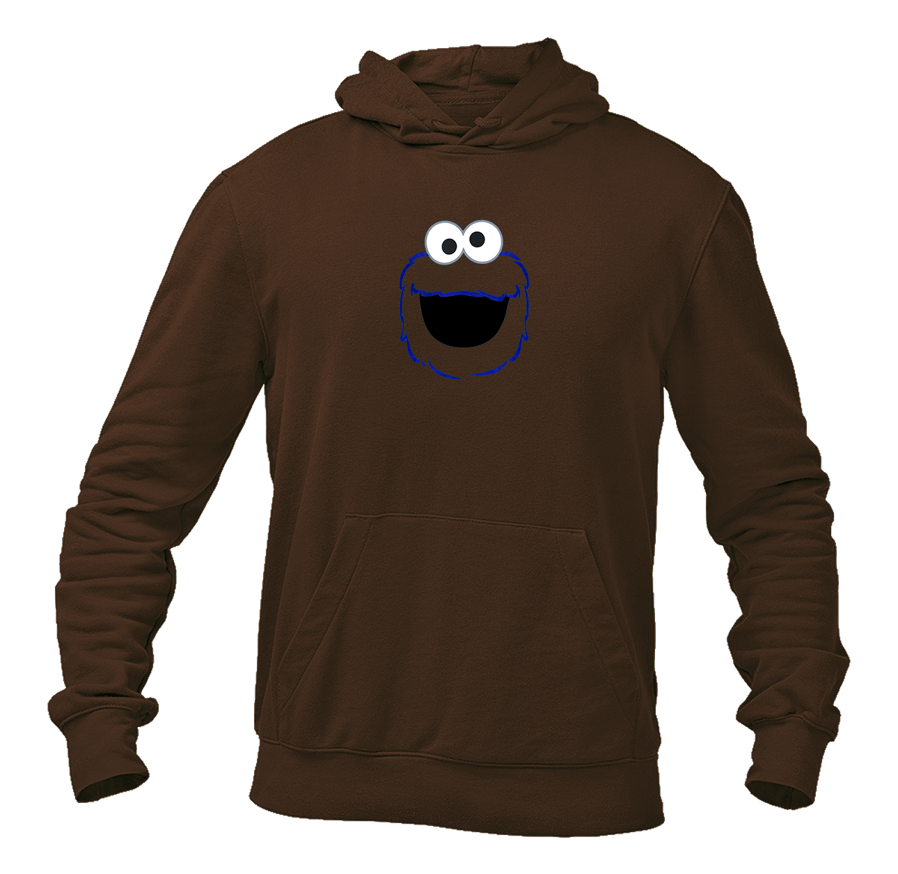 Men's Sesame Street Cookie Monster face Pullover  Hoodie