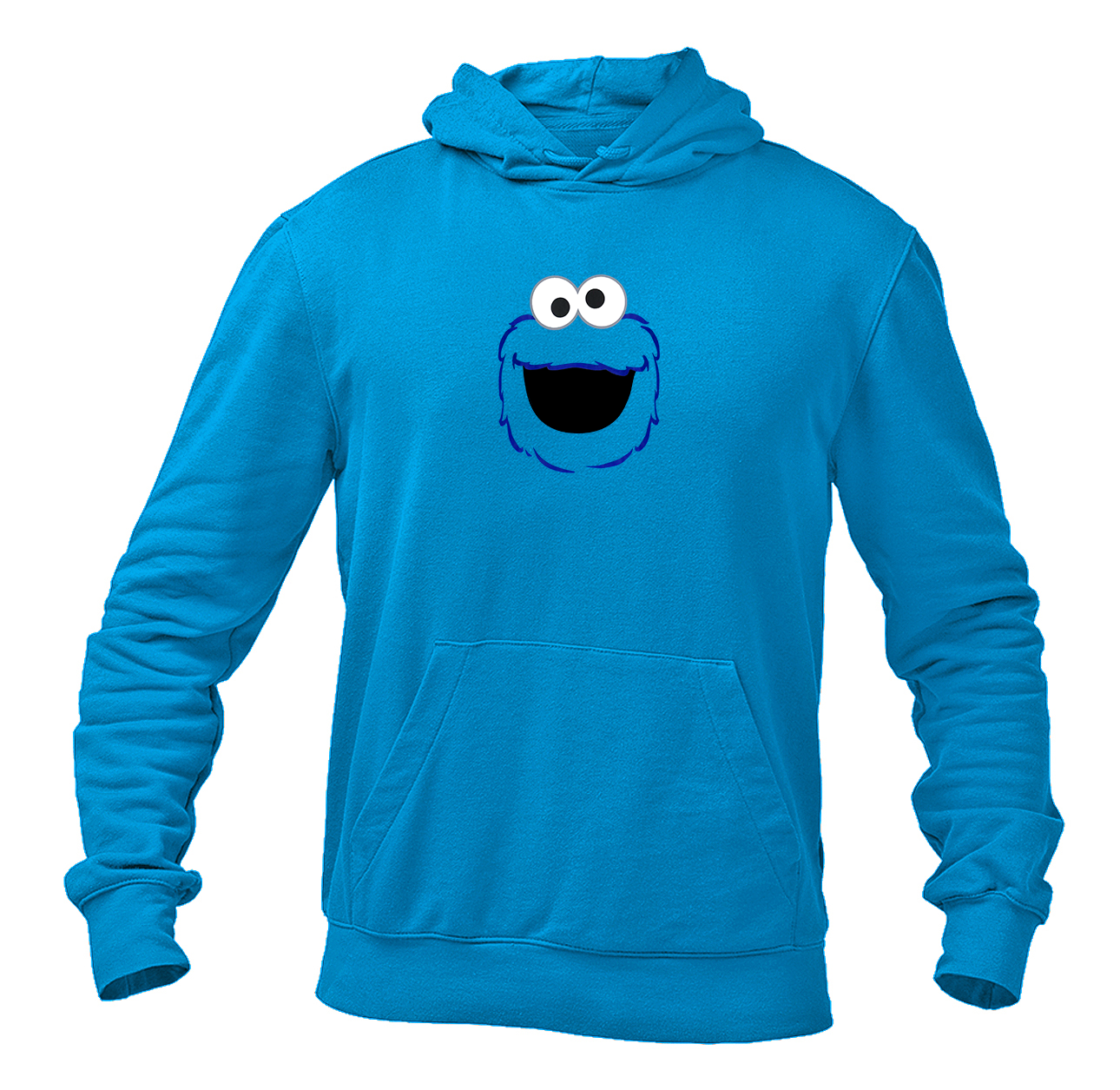 Men's Sesame Street Cookie Monster face Pullover  Hoodie