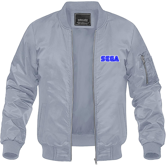 Men's SEGA Lightweight Bomber Jacket Windbreaker Softshell Varsity Jacket Coat