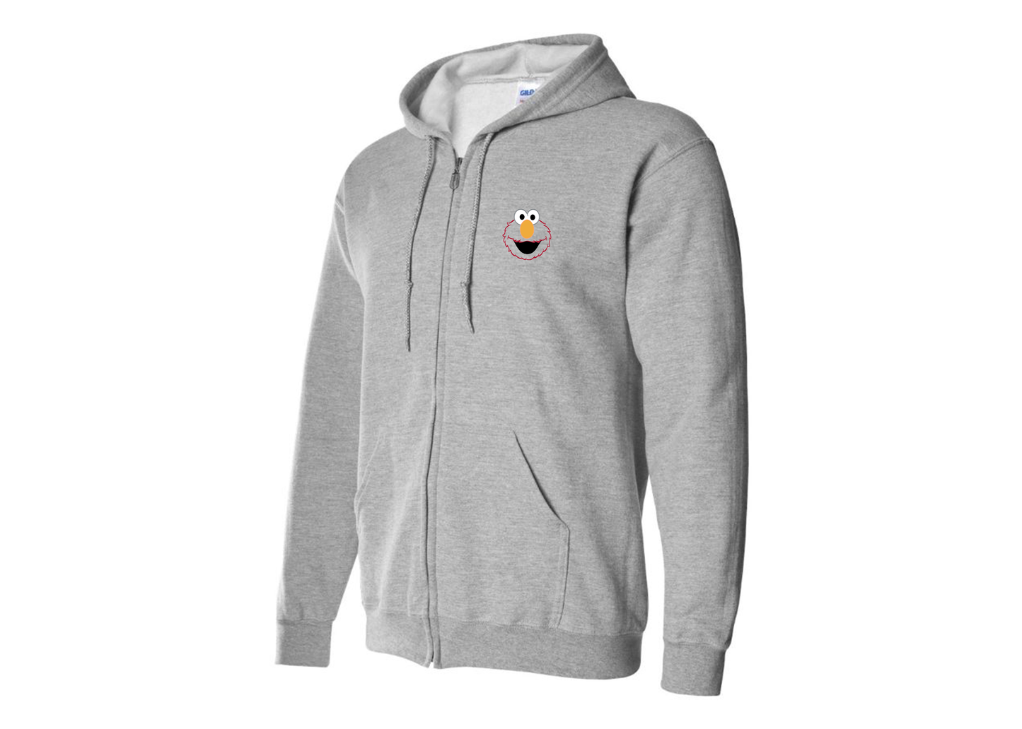 Men's Sesame Street Elmo Face Zipper  Hoodie