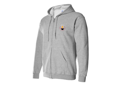 Men's Sesame Street Elmo Face Zipper  Hoodie