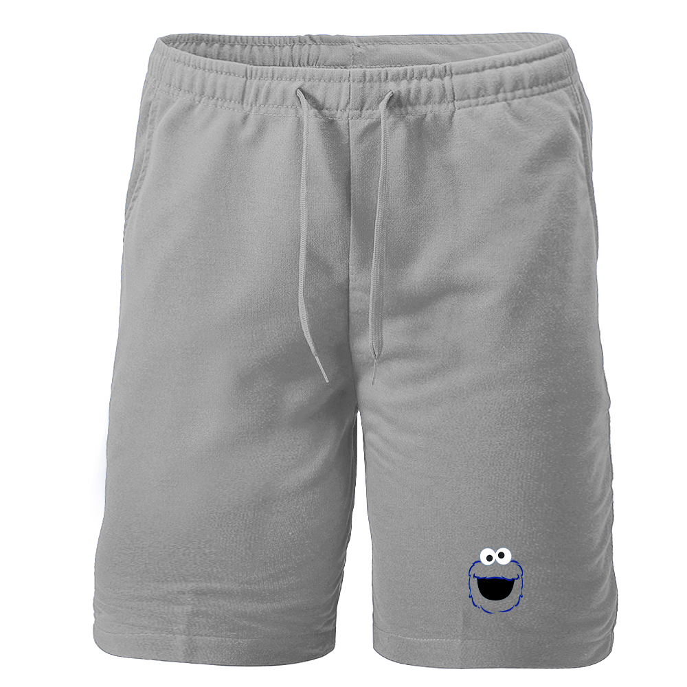 Men's Sesame Street Cookie Monster face Athletic Fleece Shorts