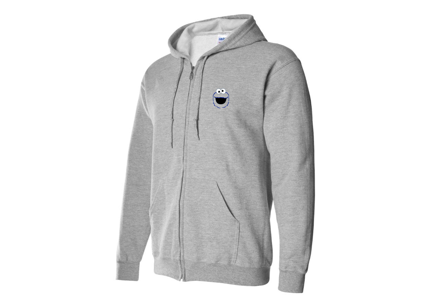 Men's Sesame Street Cookie Monster face Zipper  Hoodie