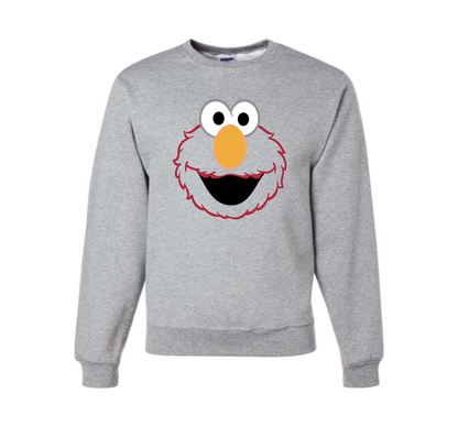 Men's Sesame Street Elmo Face Crewneck Sweatshirt