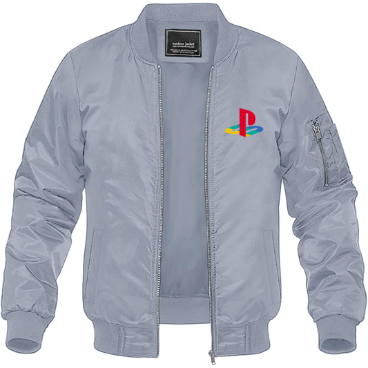 Men's Playstation Lightweight Bomber Jacket Windbreaker Softshell Varsity Jacket Coat