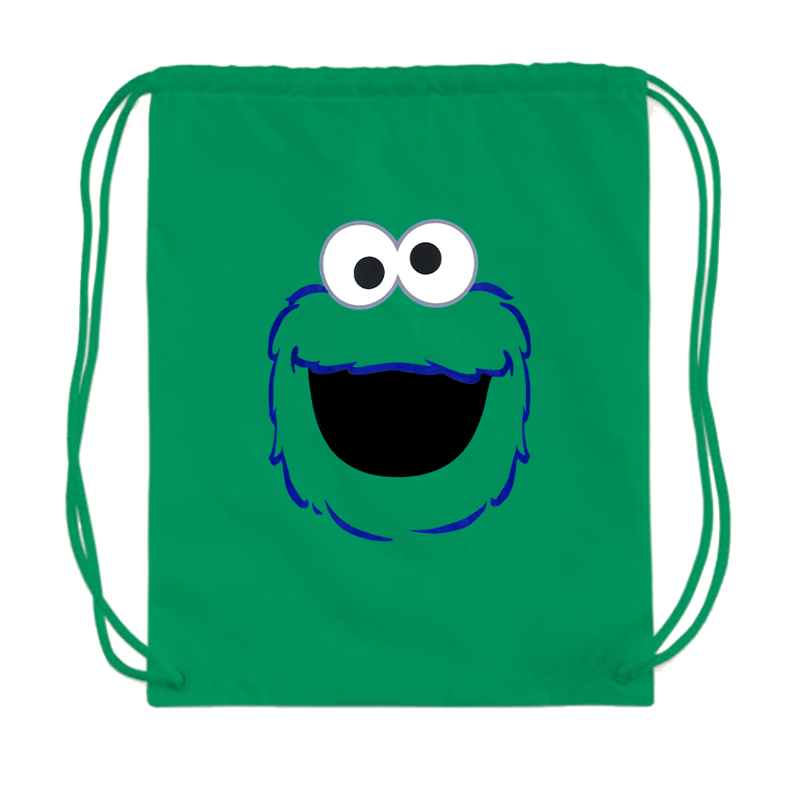 Sesame Street Cookie Monster face Drawstring Bag
