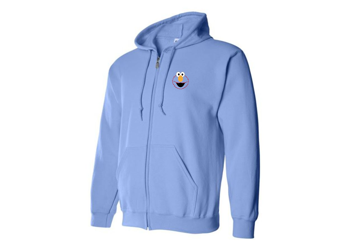 Men's Sesame Street Elmo Face Zipper  Hoodie