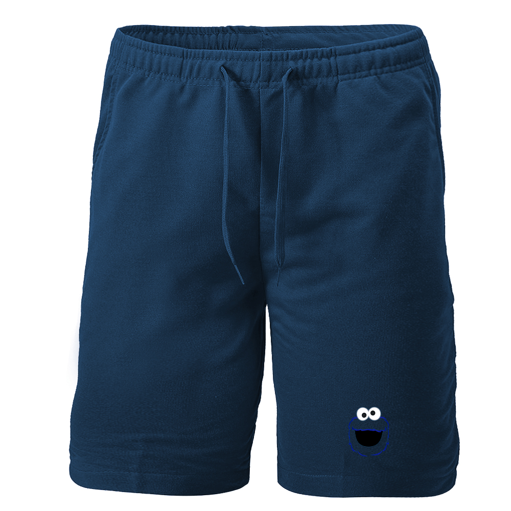 Men's Sesame Street Cookie Monster face Athletic Fleece Shorts