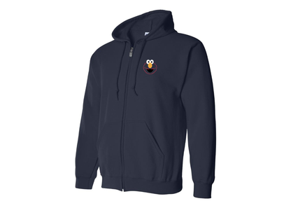 Men's Sesame Street Elmo Face Zipper  Hoodie