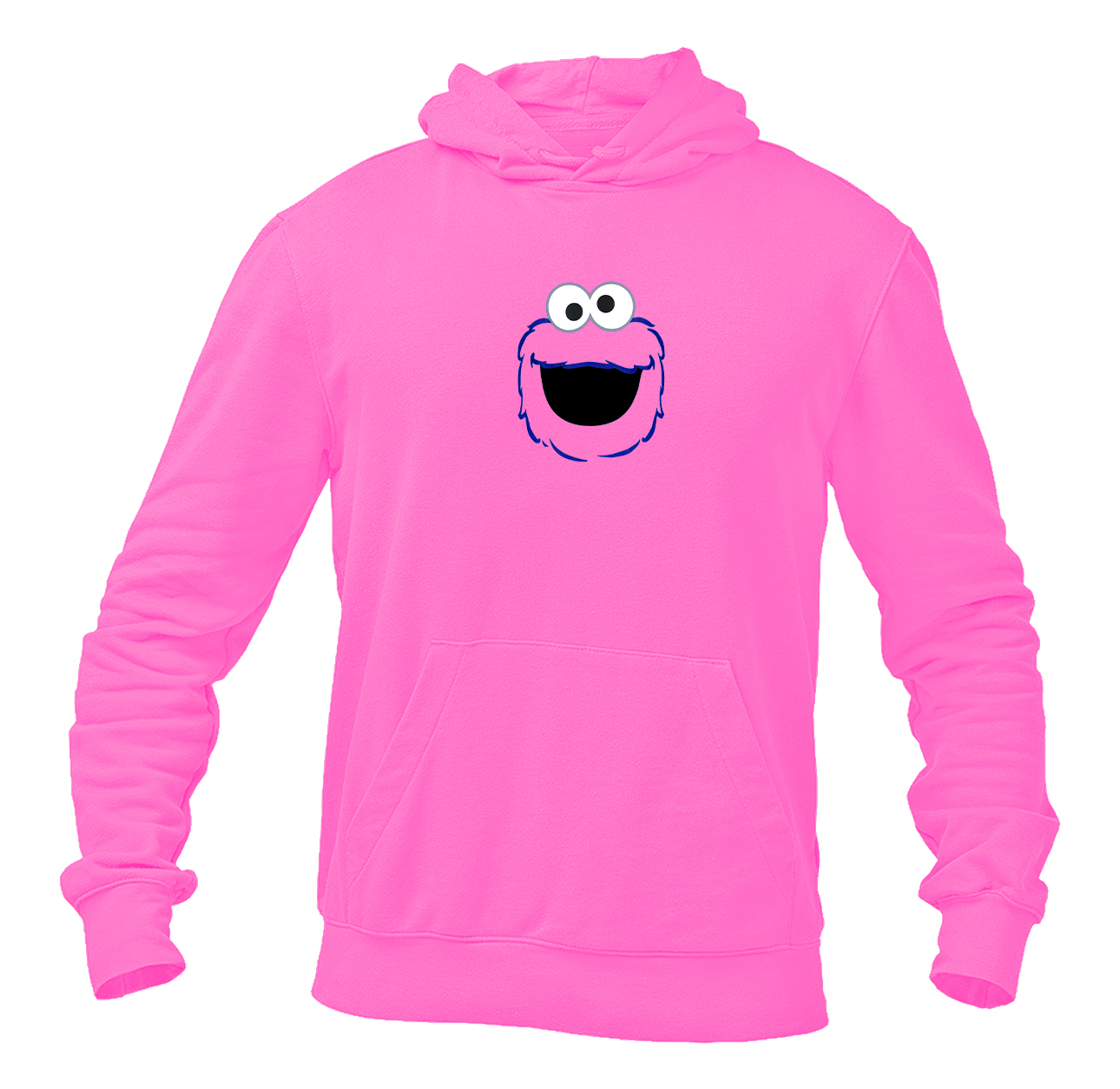 Men's Sesame Street Cookie Monster face Pullover  Hoodie