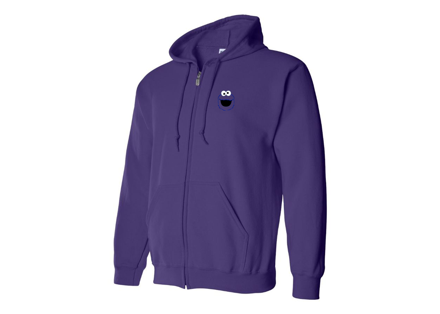 Men's Sesame Street Cookie Monster face Zipper  Hoodie