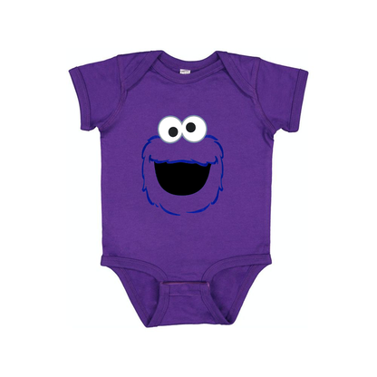 Sesame Street Cookie Monster face Baby Romper Onesie