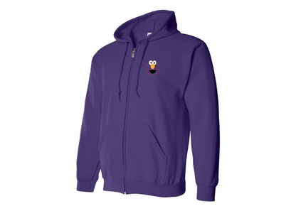 Men's Sesame Street Elmo Face Zipper  Hoodie
