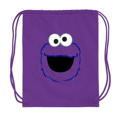 Sesame Street Cookie Monster face Drawstring Bag
