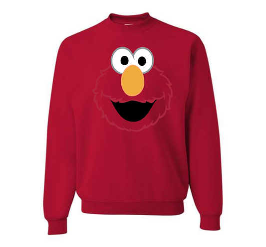 Men's Sesame Street Elmo Face Crewneck Sweatshirt