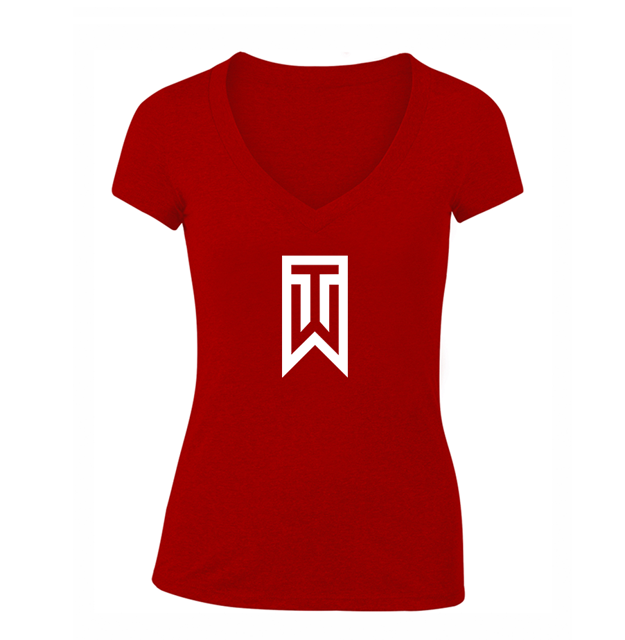 Women's  Tiger Woods V Neck T-Shirt