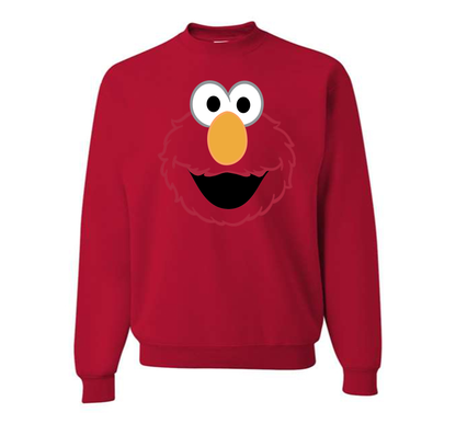 Men's Sesame Street Elmo Face Crewneck Sweatshirt