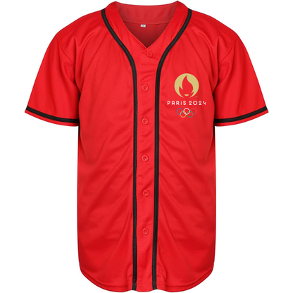 Men's New Olympics 2024 Paris Logo Baseball Jersey
