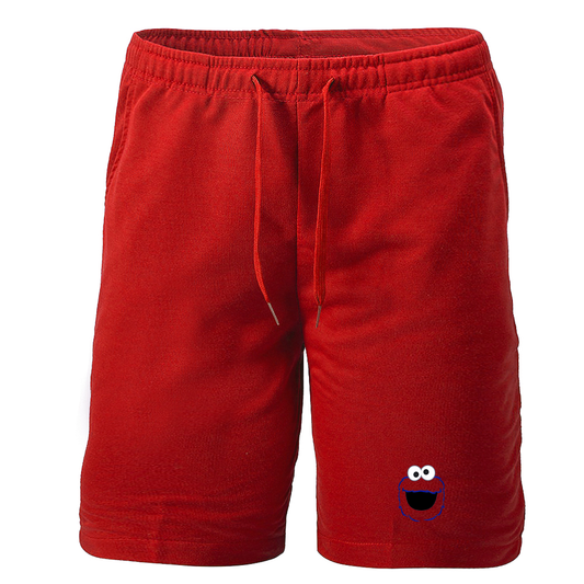 Men's Sesame Street Cookie Monster face Athletic Fleece Shorts