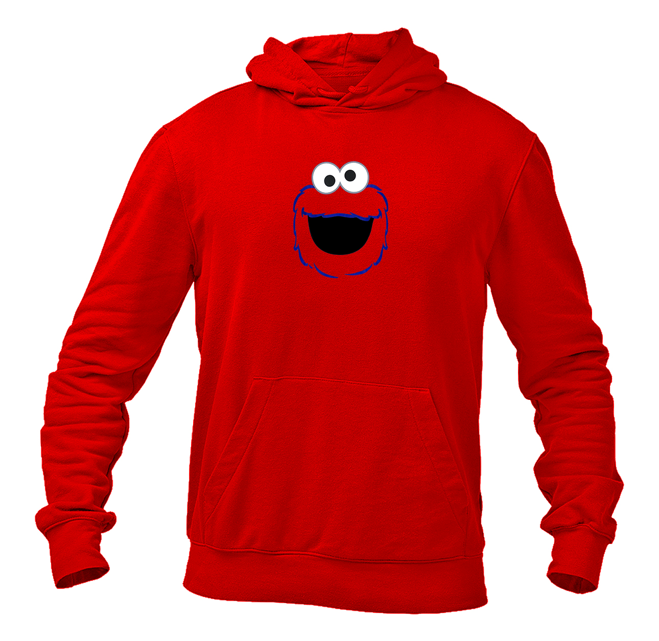 Men's Sesame Street Cookie Monster face Pullover  Hoodie