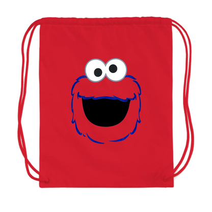 Sesame Street Cookie Monster face Drawstring Bag
