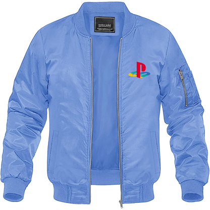 Men's Playstation Lightweight Bomber Jacket Windbreaker Softshell Varsity Jacket Coat