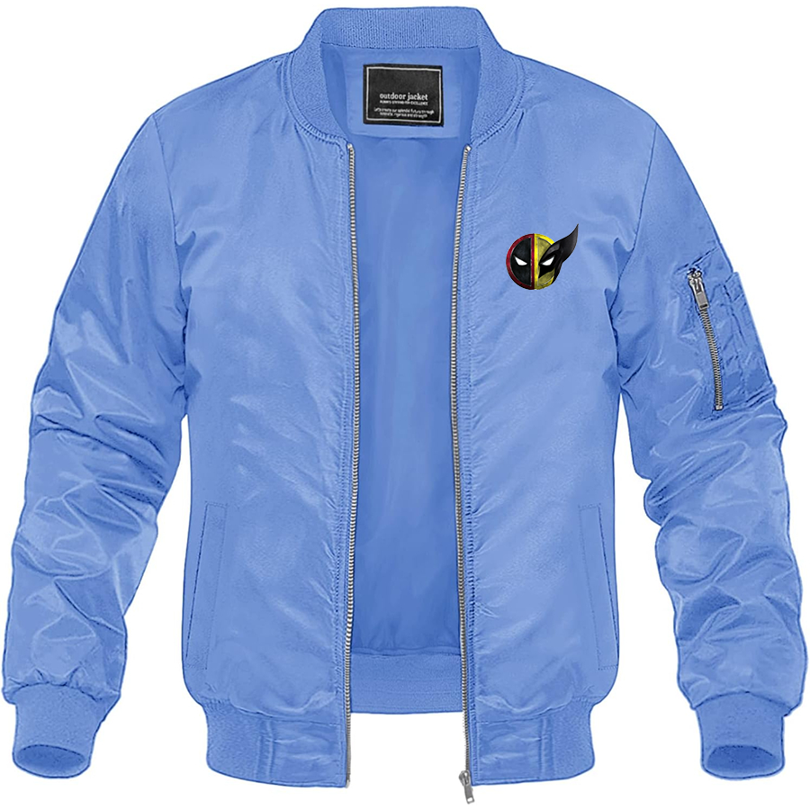 Men's Deadpool & Wolverine Lightweight Bomber Jacket Windbreaker Softshell Varsity Jacket Coat