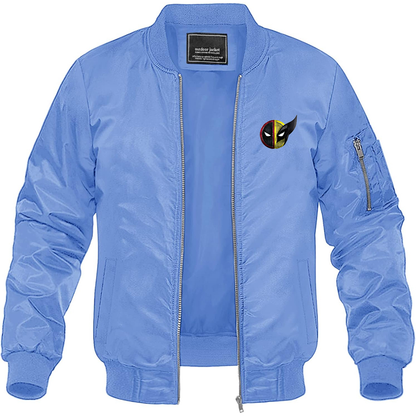 Men's Deadpool & Wolverine Lightweight Bomber Jacket Windbreaker Softshell Varsity Jacket Coat