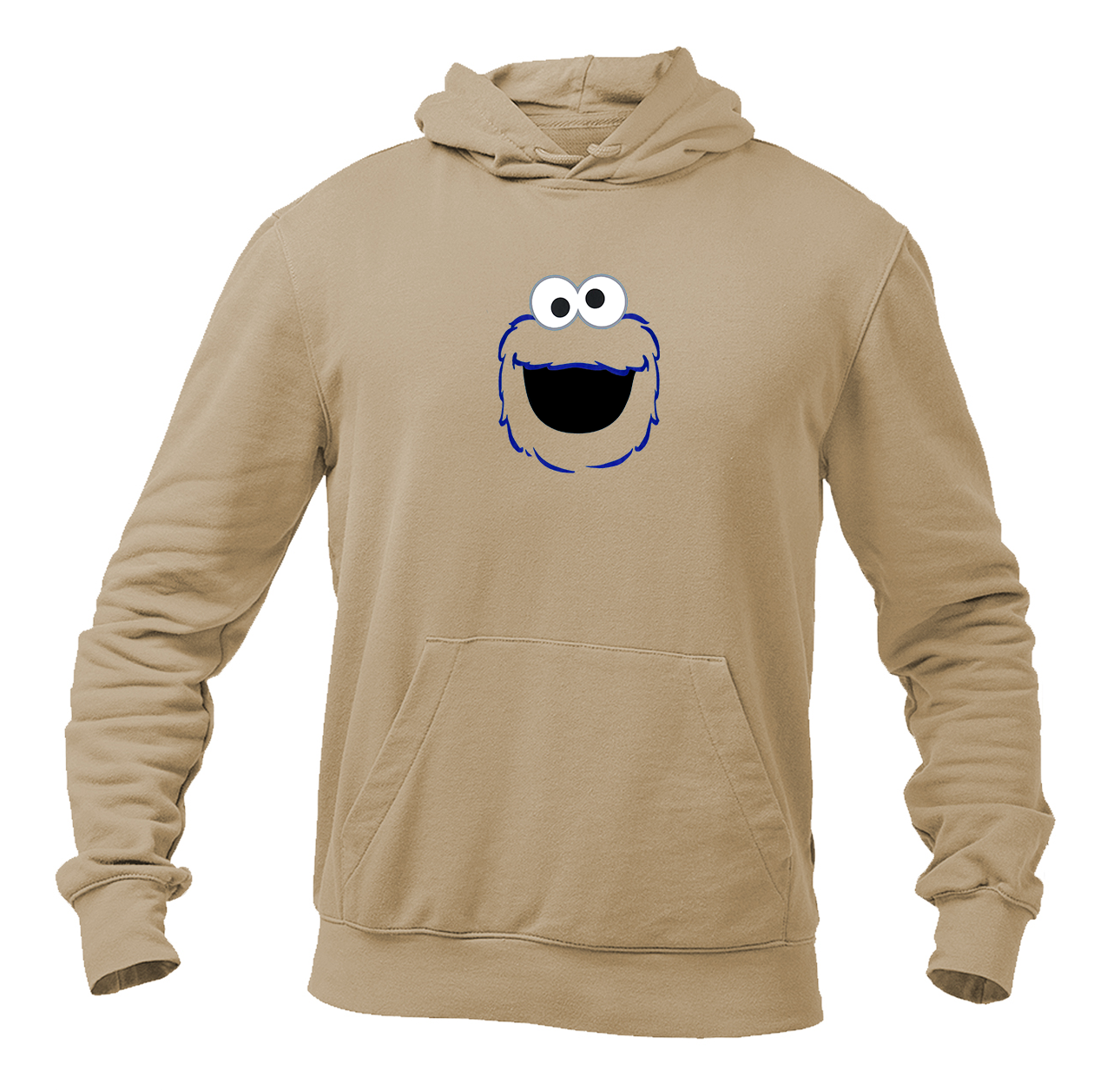 Men's Sesame Street Cookie Monster face Pullover  Hoodie