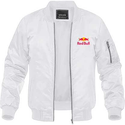 Men's Red Bull Lightweight Bomber Jacket Windbreaker Softshell Varsity Jacket Coat