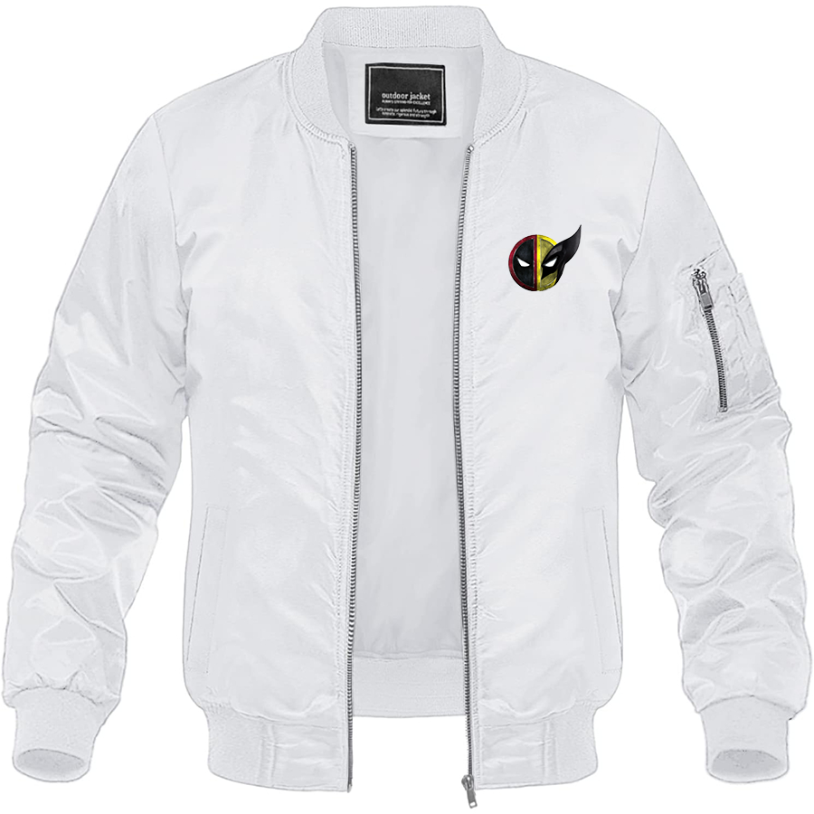 Men's Deadpool & Wolverine Lightweight Bomber Jacket Windbreaker Softshell Varsity Jacket Coat