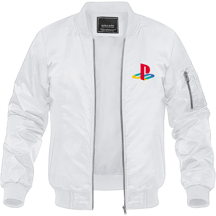 Men's Playstation Lightweight Bomber Jacket Windbreaker Softshell Varsity Jacket Coat