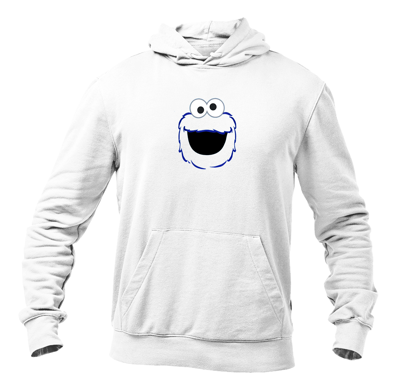 Men's Sesame Street Cookie Monster face Pullover  Hoodie