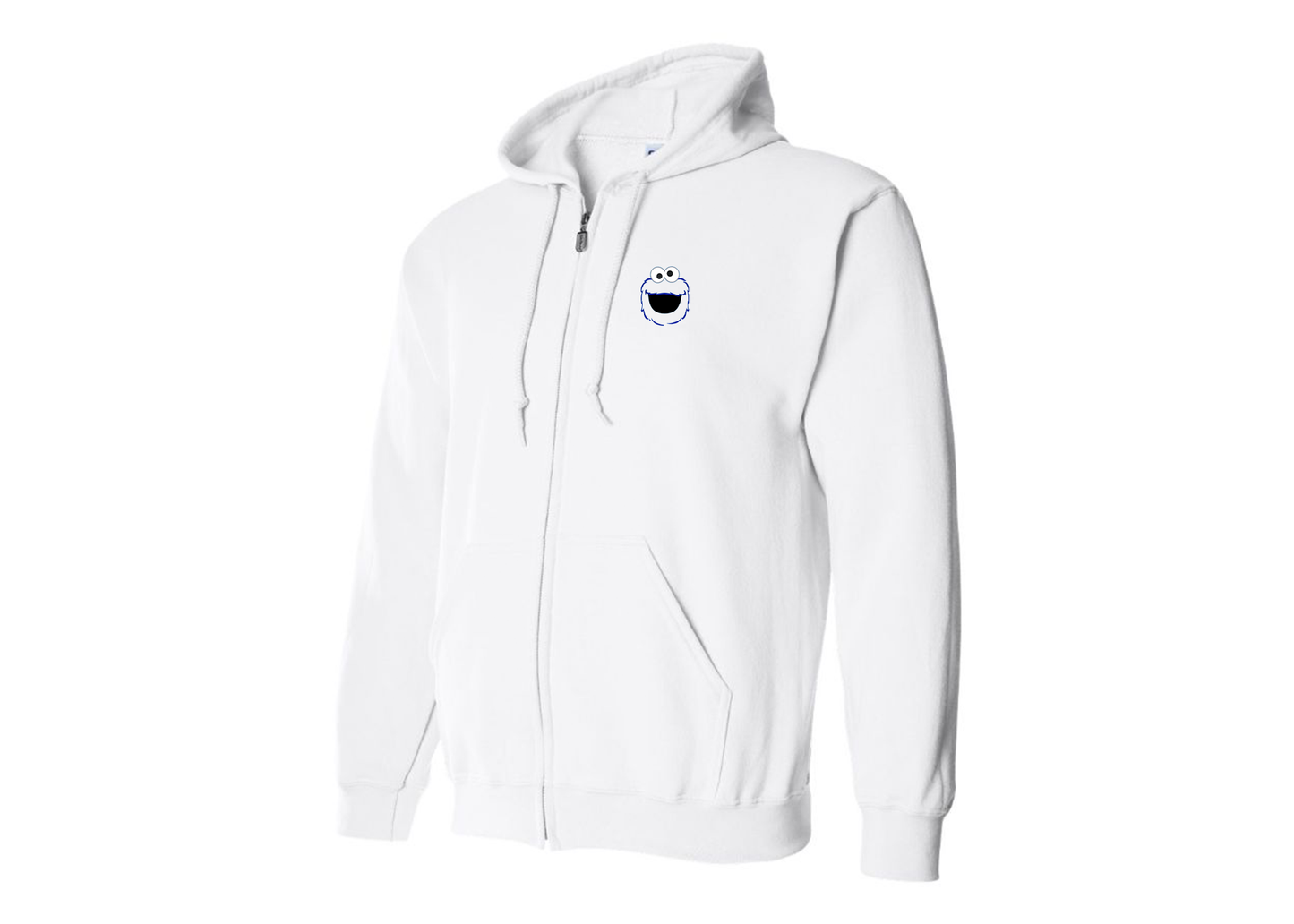 Men's Sesame Street Cookie Monster face Zipper  Hoodie