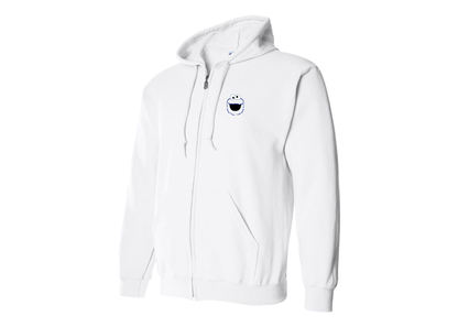 Men's Sesame Street Cookie Monster face Zipper  Hoodie