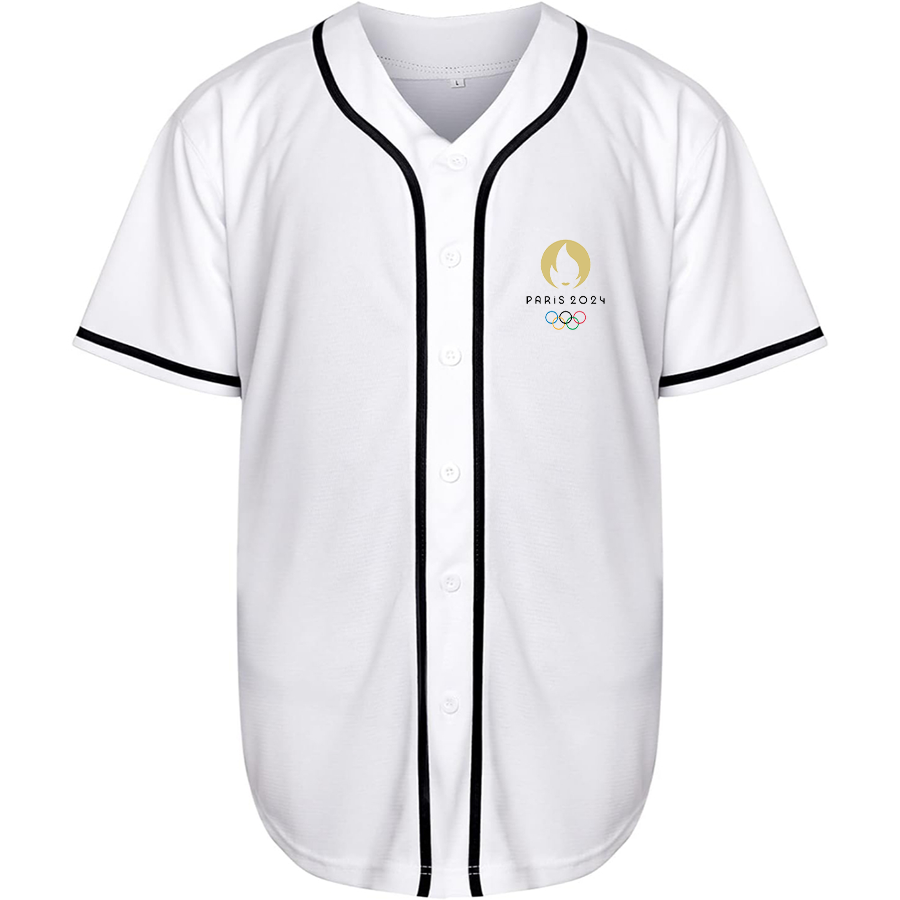 Men's New Olympics 2024 Paris Logo Baseball Jersey