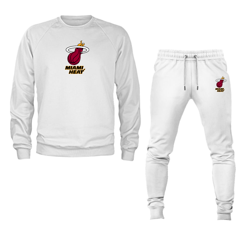 Unisex Miami Heat Crewneck Sweatshirt Joggers Suit