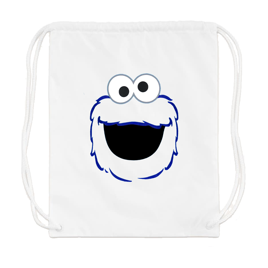 Sesame Street Cookie Monster face Drawstring Bag