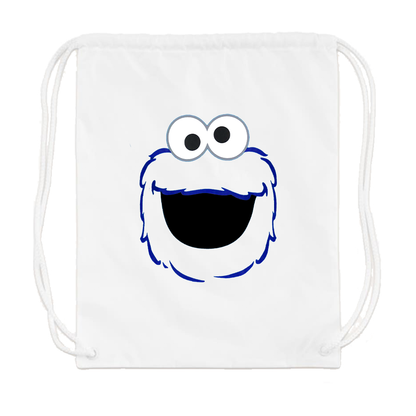 Sesame Street Cookie Monster face Drawstring Bag