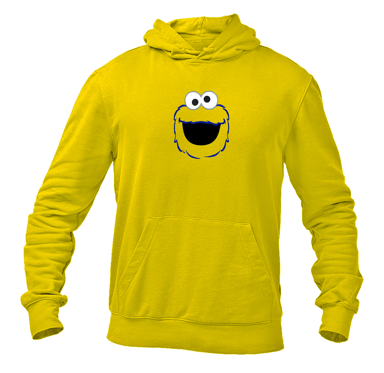 Men's Sesame Street Cookie Monster face Pullover  Hoodie