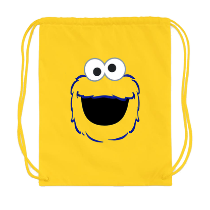 Sesame Street Cookie Monster face Drawstring Bag